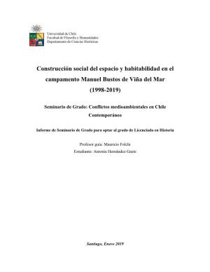 Construcción Social Del Espacio Y Habitabilidad En El Campamento Manuel Bustos De Viña Del Mar (1998-2019)