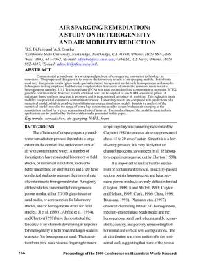Air-Sparging Remediation: a Study on Heterogeneity and Air-Mobility