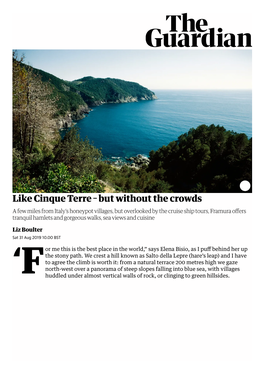 Like Cinque Terre – but Without the Crowds | Travel | the Guardian