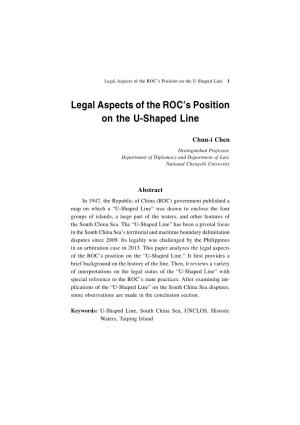 Legal Aspects of the ROC's Position on the U-Shaped Line