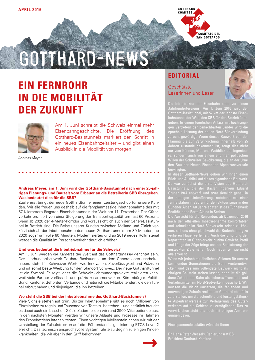 Ein Fernrohr in Die Mobilität Der Zukunft, Gotthard News 2016 D