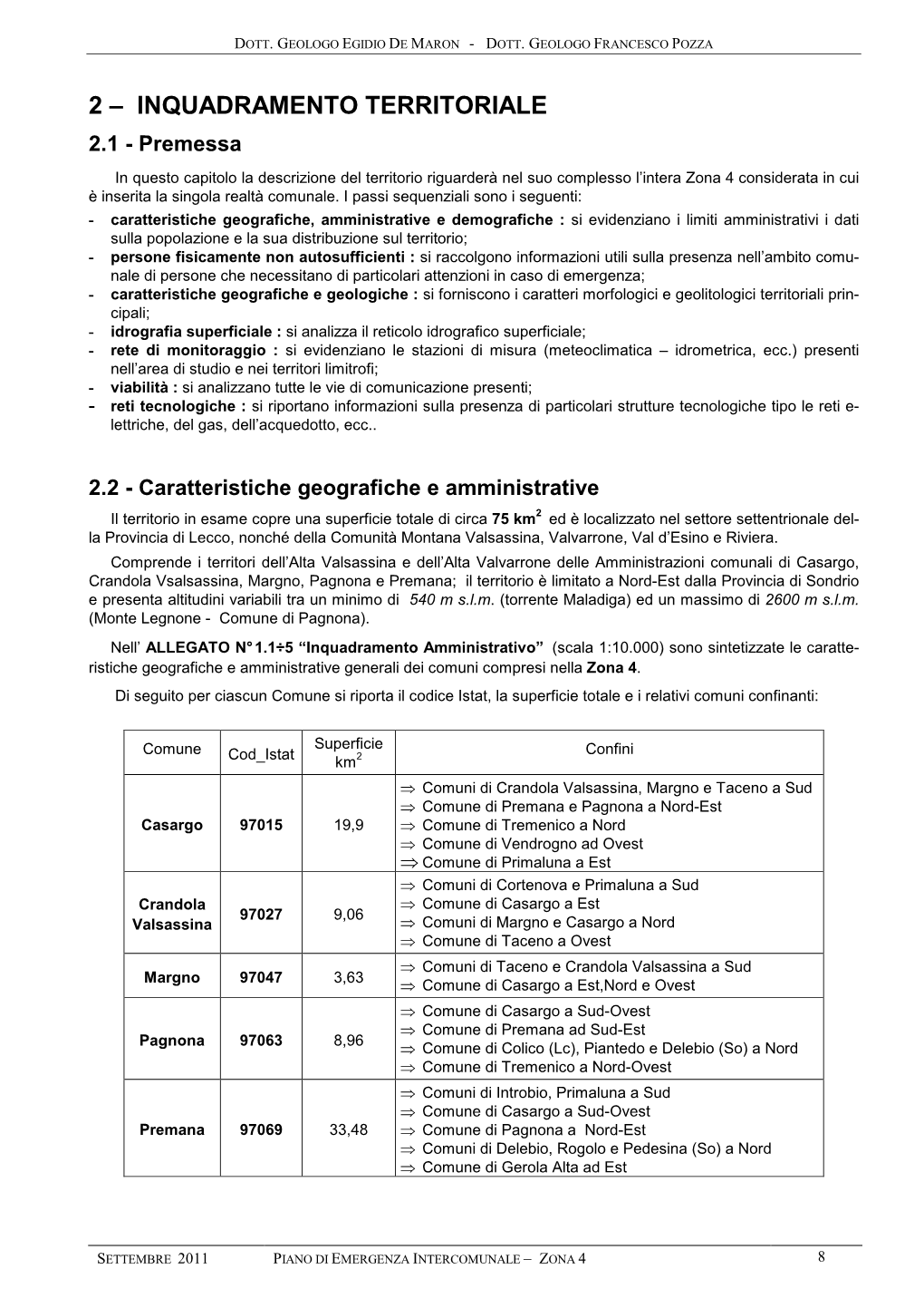 2 – Inquadramento Territoriale