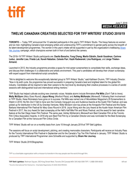 Media Release. Twelve Canadian Creatives
