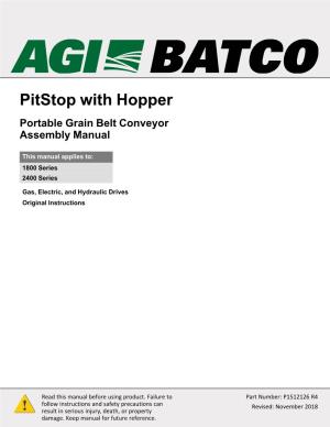 Pitstop with Hopper Portable Grain Belt Conveyor Assembly Manual