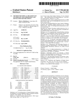 (12) United States Patent (10) Patent No.: US 7,795.203 B2 Babizhayev (45) Date of Patent: Sep