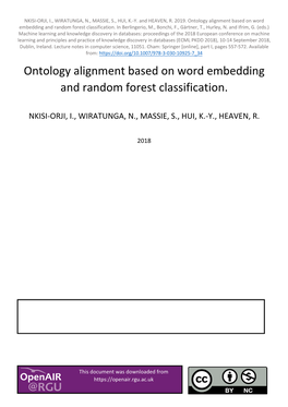 Ontology Alignment Based on Word Embedding and Random Forest Classification