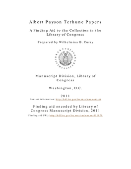 Albert Payson Terhune Papers