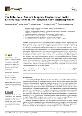 The Influence of Sodium Tungstate Concentration on the Electrode