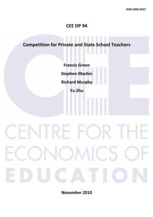 Comparing the Private and State Schools' Labour Market for Teachers in the Era of the Knowledge Economy