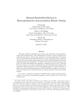 Optimal Bandwidth Selection in Heteroskedasticity#Autocorrelation