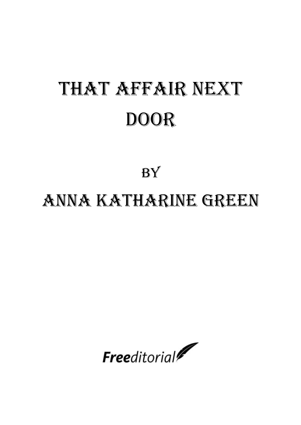 That Affair Next Door