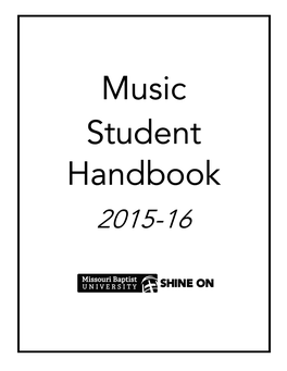 Music Student Handbook 2015-16