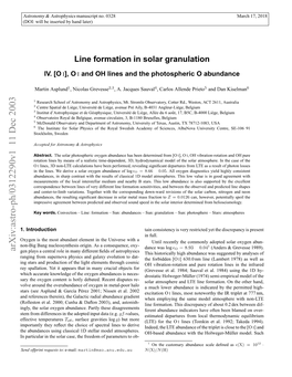 Line Formation in Solar Granulation: IV.[OI], OI and OH Lines and The