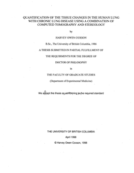 Quantification of the Tissue Changes in the Human Lung with Chronic Lung Disease Using a Combination of Computed Tomography and Stereology