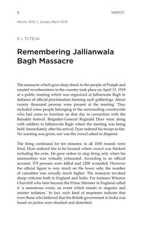 Remembering Jallianwala Bagh Massacre