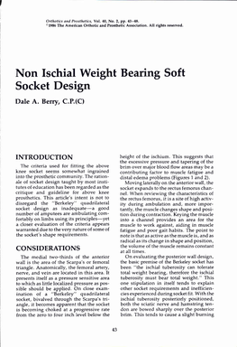 Non Ischial Weight Bearing Soft Socket Design Dale A