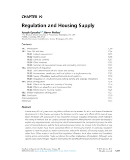 CHAPTER 19 Regulation and Housing Supply