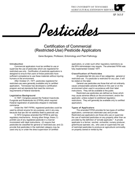 (Restricted-Use) Pesticide Applicators