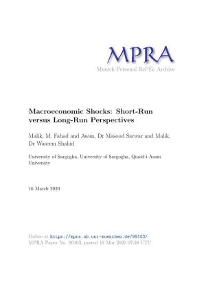 Macroeconomic Shocks: Short-Run Versus Long-Run Perspectives