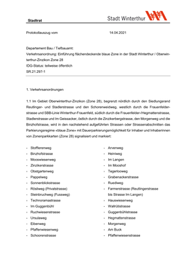 Oberwinterthur-Zinzikon Zone 28 (Projekt Nr. 11516