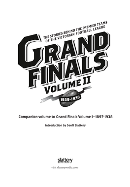 Grand Finals Volume I—1897-1938