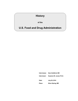 History U.S. Food and Drug Administration