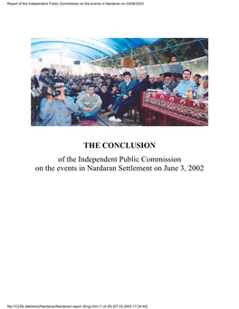 Report of the Independent Public Commission on the Events in Nardaran on 03/06/2002