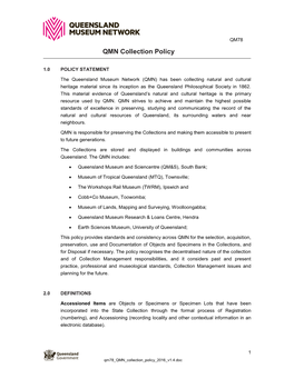 QM Collection Development Policy