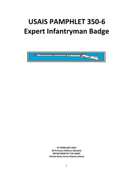 USAIS PAMPHLET 350-6 Expert Infantryman Badge
