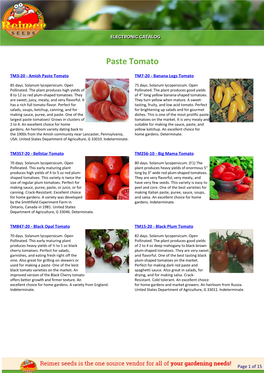 Reimer Seeds Catalog