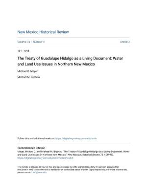 The Treaty of Guadalupe Hidalgo As a Living Document: Water and Land Use Issues in Northern New Mexico