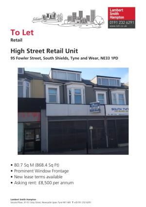 To Let,95 Fowler Street, South Shields, Tyne and Wear, NE33