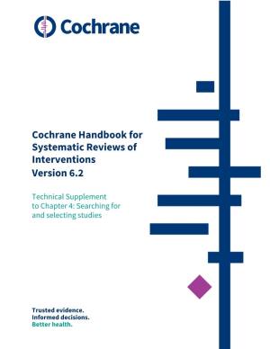 Cochrane Handbook for Systematic Reviews of Interventions Version 6.2