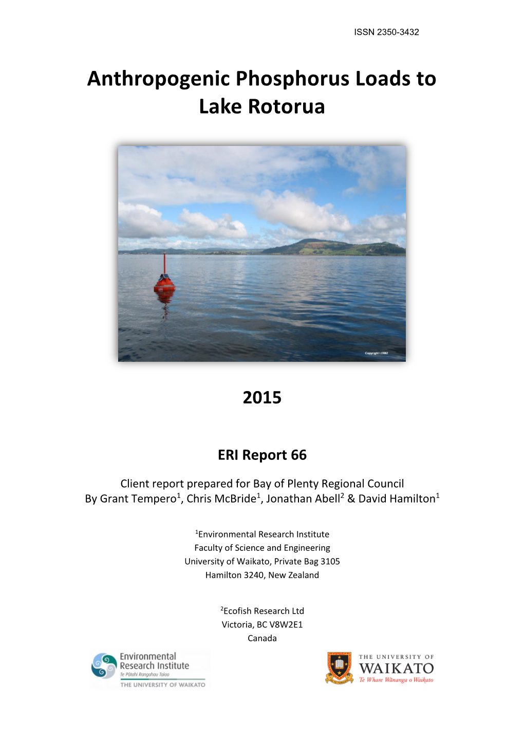 Anthropogenic Phosphorus Loads to Lake Rotorua