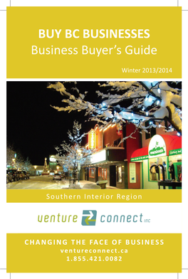 BUY BC BUSINESSES Business Buyer's Guide