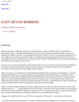 East Devon Bobbins Home Page