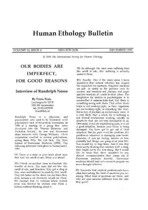 Hutnan Ethology Bulletin