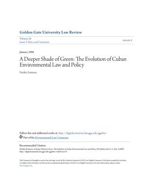 The Evolution of Cuban Environmental Law and Policy, 28 Golden Gate U
