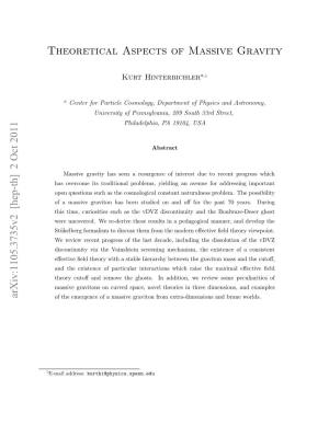 Theoretical Aspects of Massive Gravity
