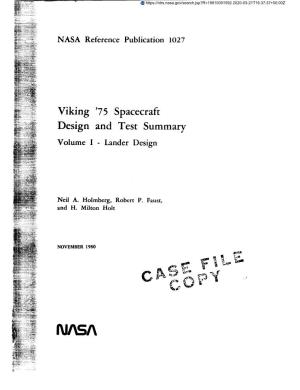Viking '75 Spacecraft Design and Test Summary
