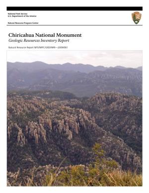 Chiricahua National Monument Geologic Resources Inventory Report