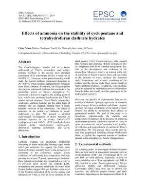 Effects of Ammonia on the Stability of Cyclopentane and Tetrahydrofuran Clathrate Hydrates