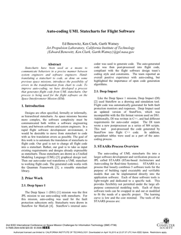 Auto-Coding UML Statecharts for Flight Software