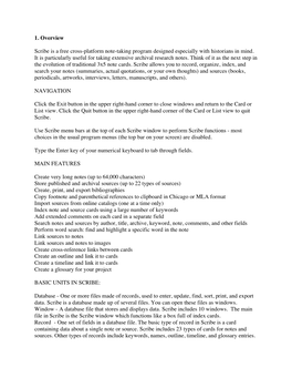 1. Overview Scribe Is a Free Cross-Platform Note-Taking Program