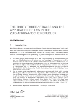 1The Thirty-Three Articles and the Application of Law in the Zuid-Afrikaansche Republiek