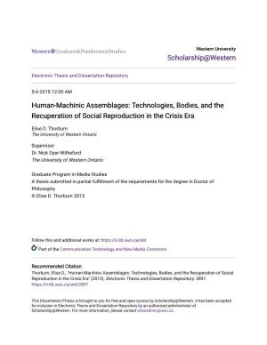 Human-Machinic Assemblages: Technologies, Bodies, and the Recuperation of Social Reproduction in the Crisis Era