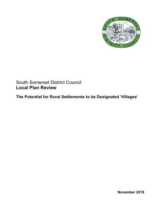 South Somerset District Council Local Plan Review