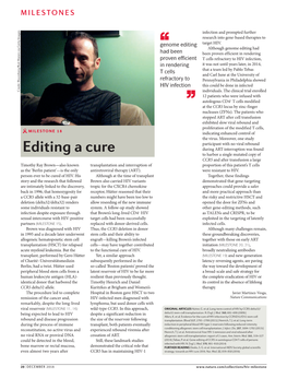 Editing a Cure