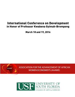 International Conference on Development in Honor of Professor Kwabena Gyimah-Brempong