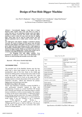 Design of Post Hole Digger Machine